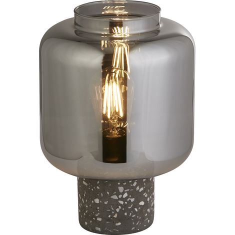 Searchlight Vessel Lampada da tavolo con base in terrazzo e vetro fumé (1/3)