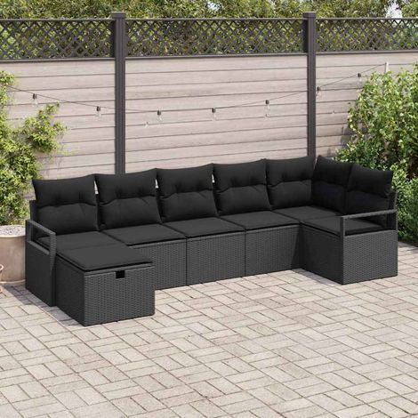 vidaXL Ensemble de Canapés avec coussin 5 pcs polyrotin (1/5)