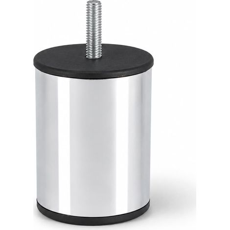 Einschraub- Möbelfuß Chrom glänzend 80mm Höhe - Alu Möbelstütze Sofafuß Ø 60mm (1/5)