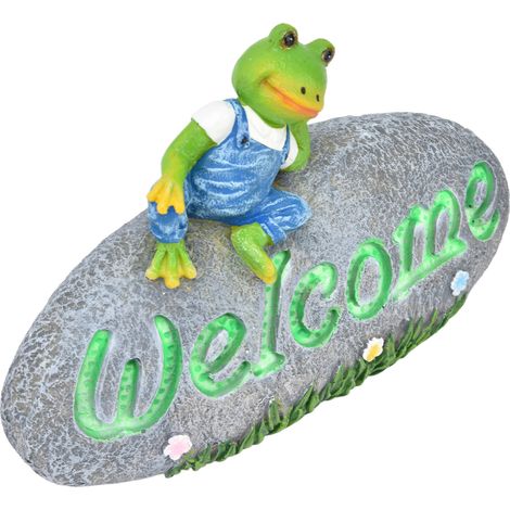 Statue de Grenouille Lumineuse pour Jardin - Décoration Extérieure en Résine pour Pelouse, Terrasse ou Intérieur