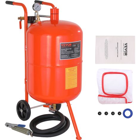 VEVOR Sableuse Haute Pression 75,7 L Kit de Sablage a Air 60-110 PSI Reservoir de Sablage Abrasif Portable avec 4 Buses en Ceramique et Separateur Huile-eau pour Elimination Peinture, Taches, Rouille