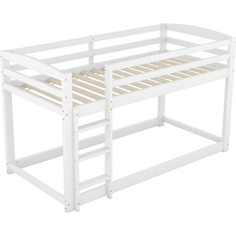 Litera infantil y juvenil 90x200 cm blanca de pino y MDF (1/5)