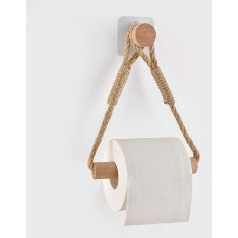 Hemp Rope Paper Holder Rope Wall Mount for Toilet Paper Bathroom Accessory (1/4)