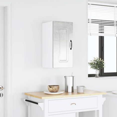 Armoire murale de cuisine Kalmar-Meuble de cuisine murale-Meuble suspendu de rangement gris béton bois d'ingénierie 522496 (1/5)