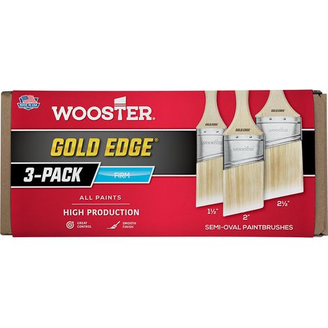 Wooster Gold Edge - Semi-Oval Angle Sash - 3 Pack Brush Set