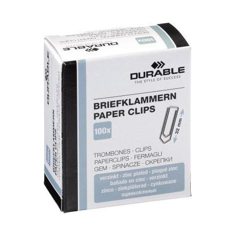 DURABLE Briefklammer 121025 32mm verzinkt 100 St./Pack.