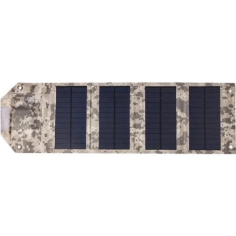 Panneau solaire USB portable et pliable de 10 W - fabriqué en ETFE 5 V - la randonnée et les excursions. Panneau solaire camouflage avec prise (1/4)