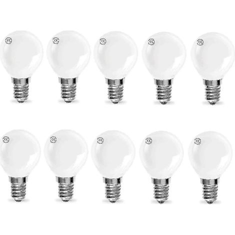 Bombillas incandescentes redondas clásicas mini de 40 W y 240 V con casquillo E14 de rosca pequeña (paquete de 10) - hao（）