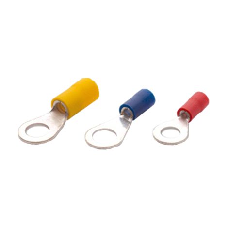 Cosse ronde à sertir Ø6mm jaune par 100 59017
