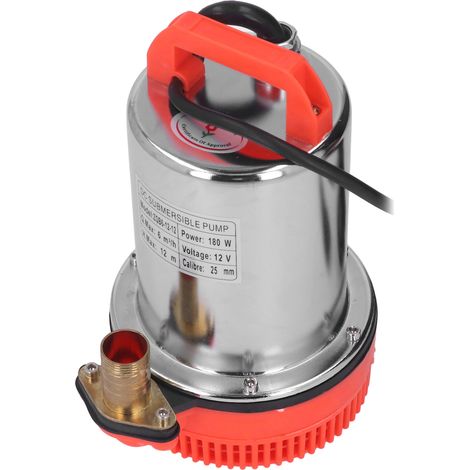 Pompe submersible 3800 tr/min, moteur en cuivre, débit important, hauteur de refoulement de 12 m, 180 W, 12 V CC (1/5)