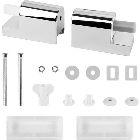 Set of 2 Toilet Seat Soft-Close Hinges, Toilet Seat Attachment, Toilet Seat Hinges, ABS Replacement Hinges Soft Close Toilet Seat Metal Hinges for Fixed Toilet Seat Parts to Install (1/5)