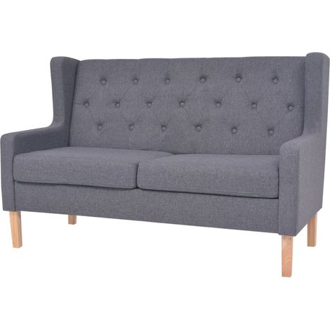 Set divano 2 pezzi in tessuto grigio 020020155