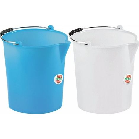 Seau en polyéthylène bleu avec bec, capacité 6 L