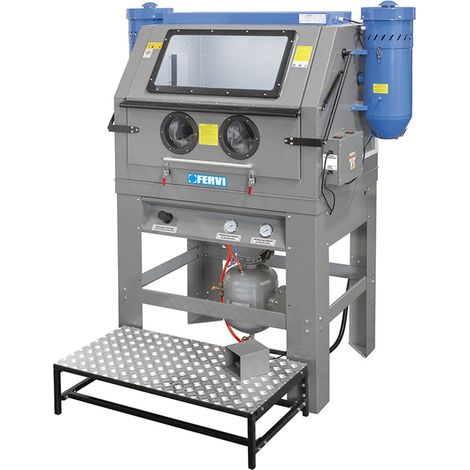 Sabbiatrice a pressione con 2 aspiratori FERVI 0605 - 2x230V 1.2kW (1/5)
