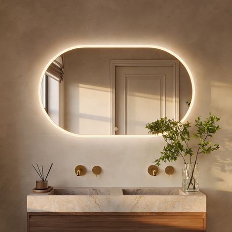 LOMAZOO miroir de salle de bain ovale Genua avec éclairage LED (1/5)