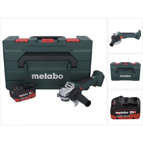 Metabo W 18 L BL 9-125 Amoladora angular sin cable 18 V 125 mm Sin escobillas + 1x batería 10,0 Ah + metaBOX - sin cargador
