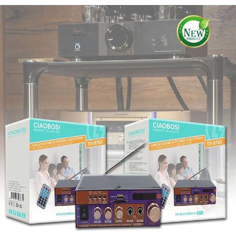 TRADE SHOP - Amplificatore Di Potenza Audio Stereo Con Lettore Digitale Usb Sd Fm Bt Tx-9763 - (1/3)