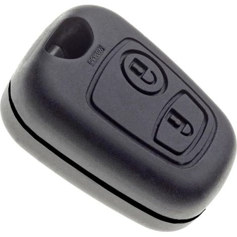 Coque de Clé 2 Boutons Compatible Peugeot 107, 307, Citroën C1, C2, C3, Berlingo – Boîtier de Remplacement sans Lame – Clé Voiture – sans Électronique – Réparation Facile (1/5)