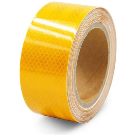 Pair Réfléchissant, Haute visibilité Autocollants Réfléchissants, Bande de Sécurité Auto-adhésive pour Camions de Voiture remorque de Camping Car équilibre poussettes Casques, 25M x 5cm Jaune (1/4)