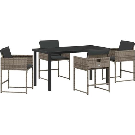 Maison Exclusive - Ensemble de salle à manger pour jardin 5 pcs Gris polyrotin (1/5)