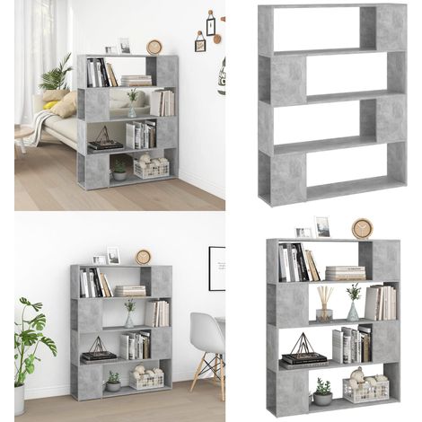 Bibliothèque/Séparateur de pièce Gris béton 100x24x124 cm - Bibliothèque - Étagère - Meuble De Rangement - Séparateur De Pièce - Décoration Intérieure - Home & Living (1/5)