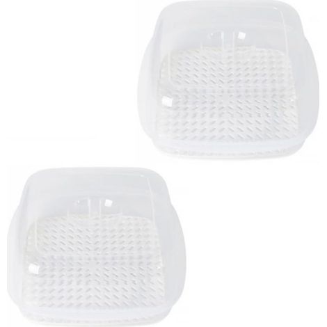 2 Pièces Boîte à Vapeur Four à Micro-ondes Four Micro Bac à Micro-ondes Corbeille Boîtes à Ustensiles De Cuisine Micro-ondes Bateau à Vapeur Cuiseurs à Vapeur Blanche Pp (1/5)