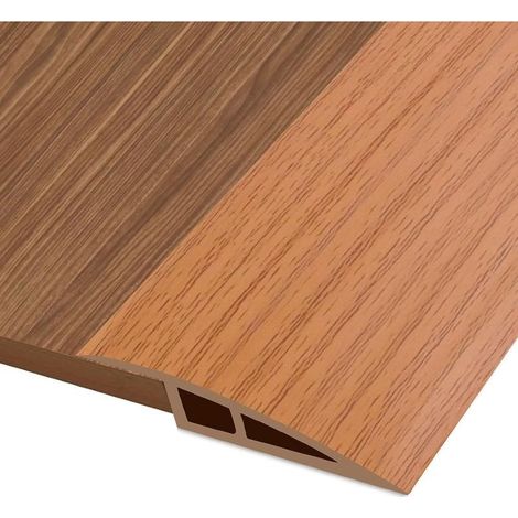 1Mx5CM Barre de Seuil Adhesive, Seuil de Porte Adhesif PVC, Barre de Seuil Rattrapage de Niveau pour Hauteur du Seuil 5mm 10mm, Rampe de Seuil Bandes de Transition Sol (Grain de Bois Jaune) (1/5)