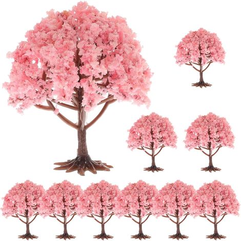 Roses Mini Arbres Artificiels en ABS 10 pour Décor de Maquette (1/4)