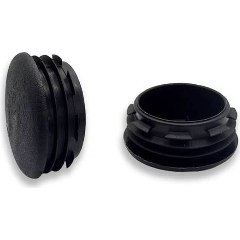 Ajile - Bouchon embout rond plat de finition NOIR pour tube de diam. 32 mm