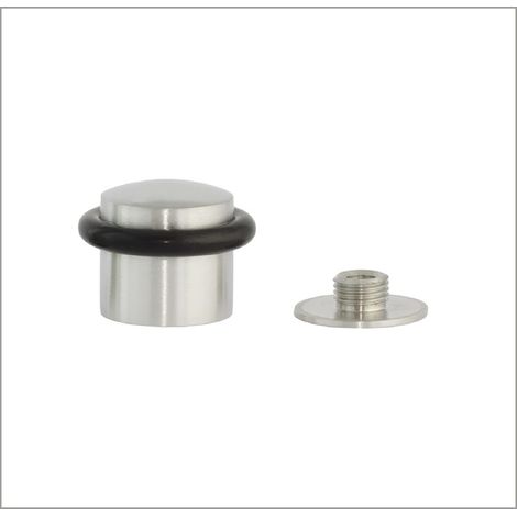 Butée De Porte 28 x 30 mm Base filetée Caoutchouc Noir Acier Inoxydable Finition Mate Outils, Vis + Cheville De Fixation Compris Mod. I-20228CBAM (1/5)