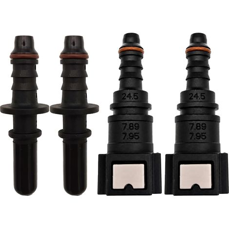 Raccord Rapide Durite Essence 7,89 mm vers 8 mm, Lot de 2 Connecteurs Droits Carburant, Nylon PA12 avec Double Joint FKM, Résistant à la Température pour Circuit Essence et Diesel (1/5)