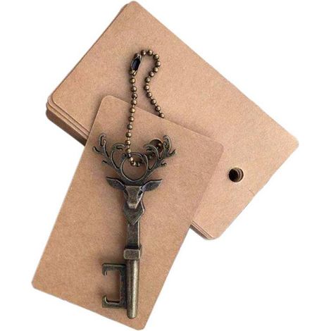 Ouvre-bouteille tête de cerf rétro, porte-clés pendentif pratique, décapsuleur portable en métal pour sac à dos. (1/4)