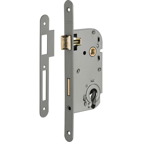 Thirard – Serrure encastrable pour porte d'entrée 50 mm – Coffre acier 10 mm – Cylindre gris métal – Pêne zingué réversible (1/2)