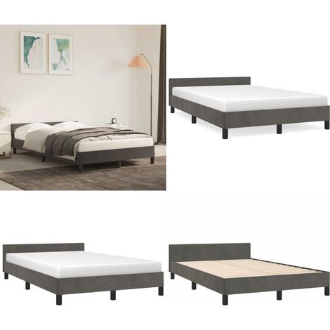 Bettgestell ohne Matratze Dunkelgrau 120x200 cm Samt - Samtbettwäsche - Doppelbett - Boxspringbett - Lattenrost - Bettsofa - Home & Living (1/5)