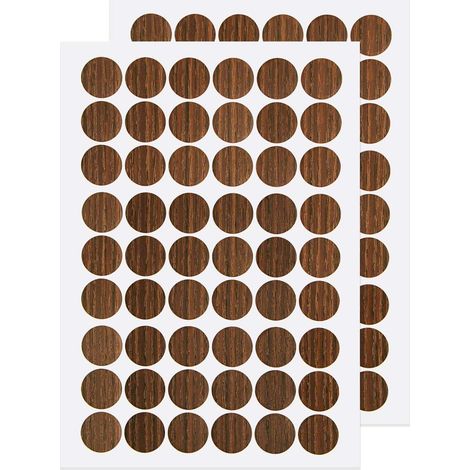 Couvercle Pour Trou De Vis - PVC Auto-Adhésif - Diamètre 21 mm - Pour Meubles En Bois Panneaux Mélaminés Armoires Étagères Bureau - 2 Feuilles