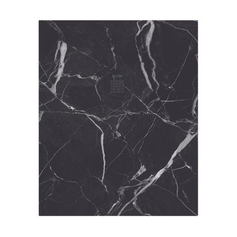 ONDEE ZEN - Receveur de douche  NOLA 3 - 90x100x3 - Résine - Marbre noir - Bonde - Découpable (1/3)