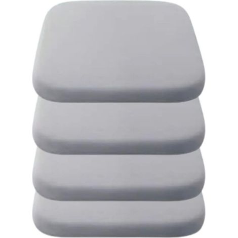 Set of 4 Chair Pads, Square Memory Foam Chair Cushions, Soft Thickened Non-Slip Cushions (Size: 40×40cm, Colour: Light Grey) (1/5)