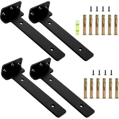 4 Pièces Équerre Étagère de Fixation 15 cm, Supports D'étagère Murale, Equerre Charge Lourde avec Vis et Ancrages Assortis pour Salon, Cuisine, Salle à Manger, Bureau, Capacité de Charge 50 Kg (1/5)
