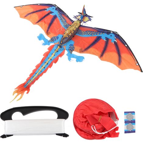 Cerf-volant LED lumineux super brillant dragon classique dessin animé animal extérieur jeu facile à voler enfant adulte débutant (1/5)