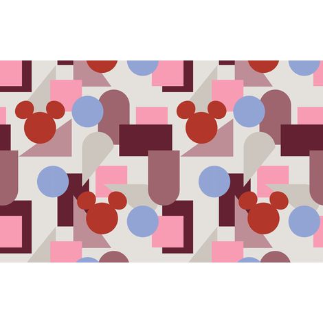 Papier peint panoramique romantique Mickey Coloré (1/4)