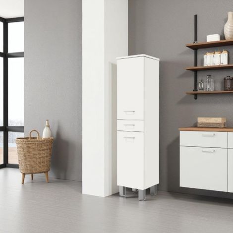Colonna singola a terra GAIA 2 ante DX 1 cassetto H153 Bianco Lucido (1/2)