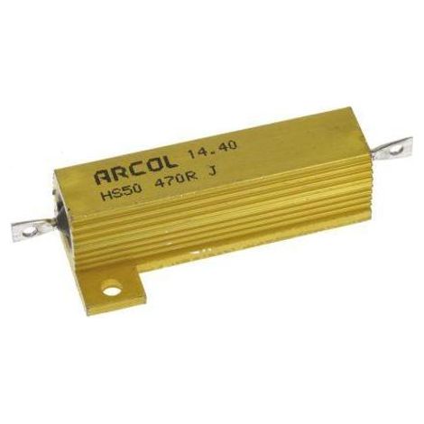 Résistance électrique 470 Ohms 50w 5% Métal Arcol Hs50-470rj