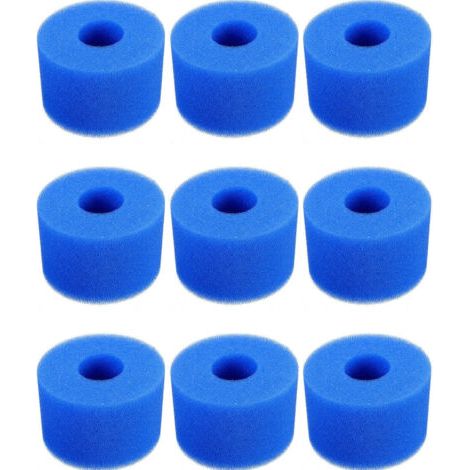 RHG 9 Pièces Filtre Piscine, Cartouche de Filtre en Mousse, Mousse pour Filtre Piscine, Réutilisables et Lavables, Filtre en Mousse pour Spa, Piscine (1/5)