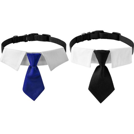 Cravate Réglable Pour Chien - Collier Nylon Et Polyester - Style Smoking Pour Mariage Et Cérémonie - Lot De 2 Pièces (1/5)