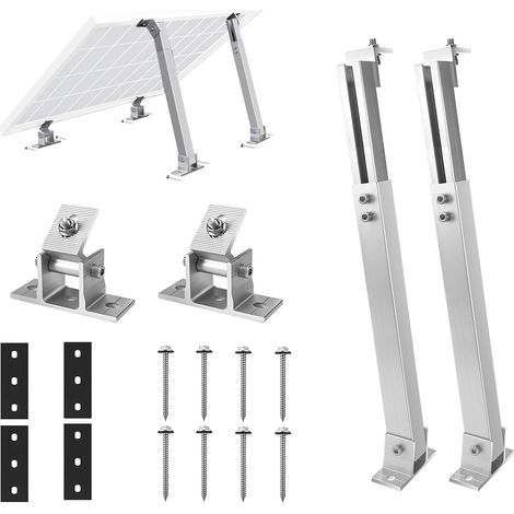 Support Panneau Solaire Inclinable et Réglable - Kit de Fixation en Aluminium pour Jardin, Balcon et Camping (1.8kg Heavy Duty) (1/5)