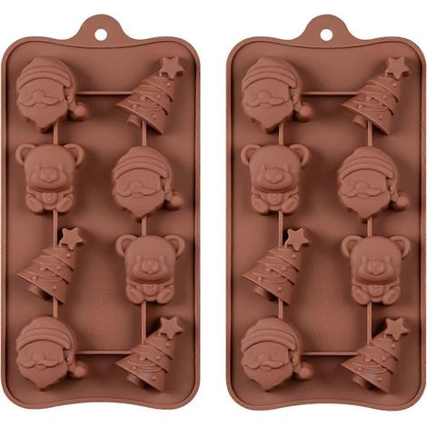 Moldes de silicona 3D para Navidad, copos de nieve, repostería, bandeja suave para manualidades.