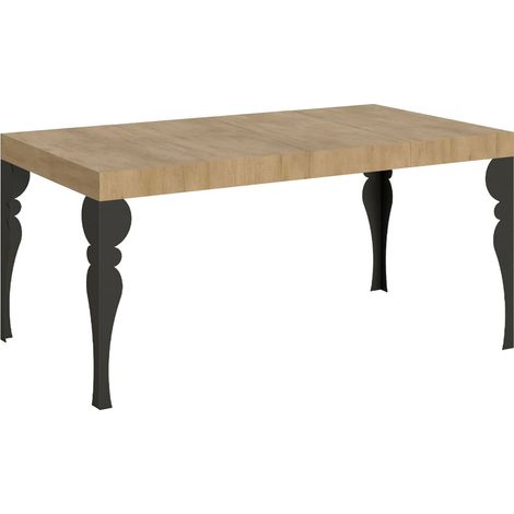 Tavolo Allungabile 120/380x90 cm Paxon Premium Quercia Natura Gambe Antracite