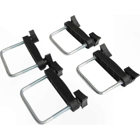 Kit de fixation universel pour barres de toit avec colliers de serrage en U et clips de fixation pour cadres de bagages (1/5)