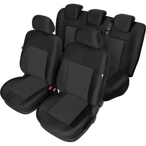 Komplettset Sitzbezüge Kegel für Vorder- und Rücksitze des Volkswagen Golf 7 (VII) 2012–2019, schwarz, Textil