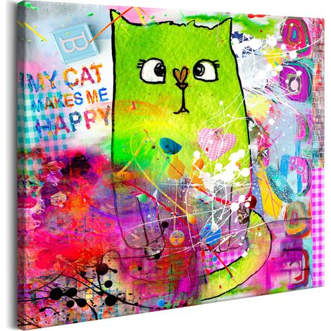 Quadro - Crazy Cat - 40x40 (1/4)